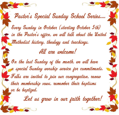 October Pastor's Series